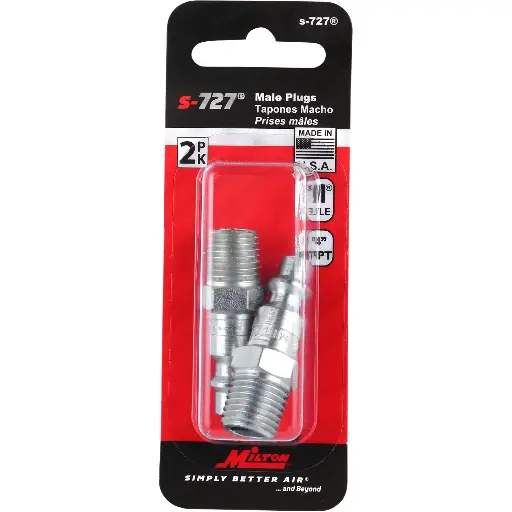 [MSC-727] Industrial Air Plug, M-STYLE®, 1/4" MNPT, Air Compressor Fitting, Air Hose Quick Connect Fitting