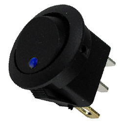 [MSC-9415-1-11] 16A 12V On-Off Round Rocker with LED Switch - Blue
