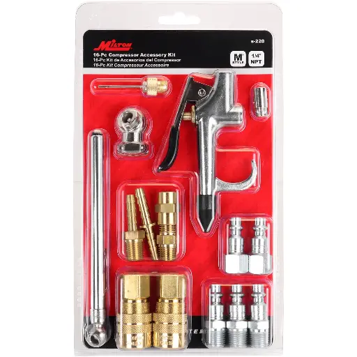 [MSC-S-220] Air Compressor Accessory Starter Kit (16-Piece)