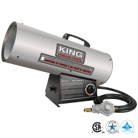 [KING-KPH-125] 125,000 BTU Propane Heater; Forced Air; 400 CFM; 120V