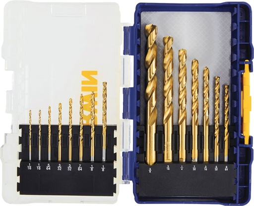 [G2S-IRW-3018009] 15-PC DRILL BIT TITANIUM TURBOMAX SPEEDBOR PRO SET