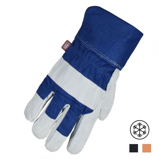 [MSC-713594XLASRT] XL Leather Work Gloves. Pile Lining For Warmth. 