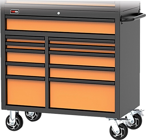 [G2S-TBQ-RCBT411121ORBK] PG213 - 41" 11-DRAWER ROLLER CABINET, ORANGE/BLACK