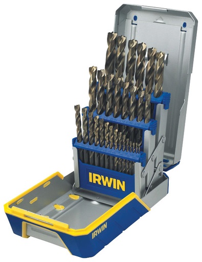 [G2S-IRW-3018003] PG126 - 29-PC METAL INDEX TITANIUM COATED HSS DRILL BIT SET, 1/16" - 1/2"S, 135° POINT