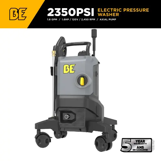[BE-P2318EN] 2,350 PSI 1.8 GPM Cold Water Corded Electric Pressure Washer with 4-Wheel 360° Steering