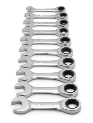 [G2S-GWR-9520D] PG151 - SET WRENCH RATCHETING COMBINATION STUBBY MET 10PC