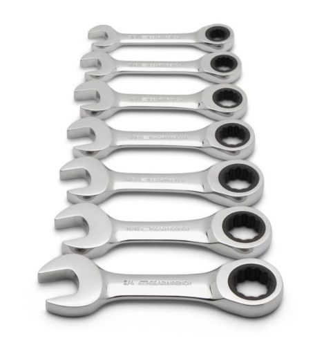 [G2S-GWR-9507D] PG151 - SET WRENCH RATCHETING COMBINATION STUBBY SAE 7PC
